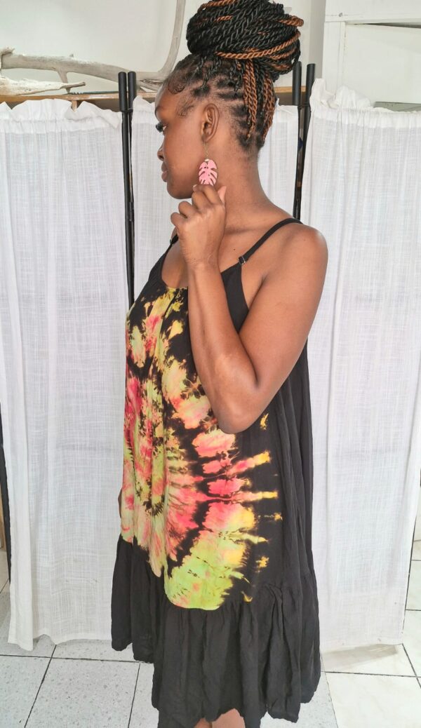 Tie-Dye Dress with Adjustable Straps & Pockets - Image 3