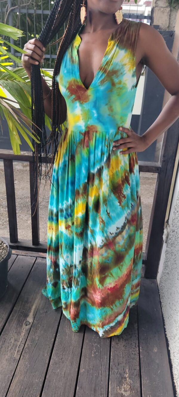 Tie-Dye Long Dress with Pockets - Image 2